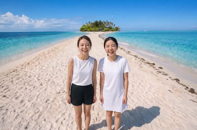 Exploring the white sandy beach of Sibuan Island with Danglai Resort in Semporna